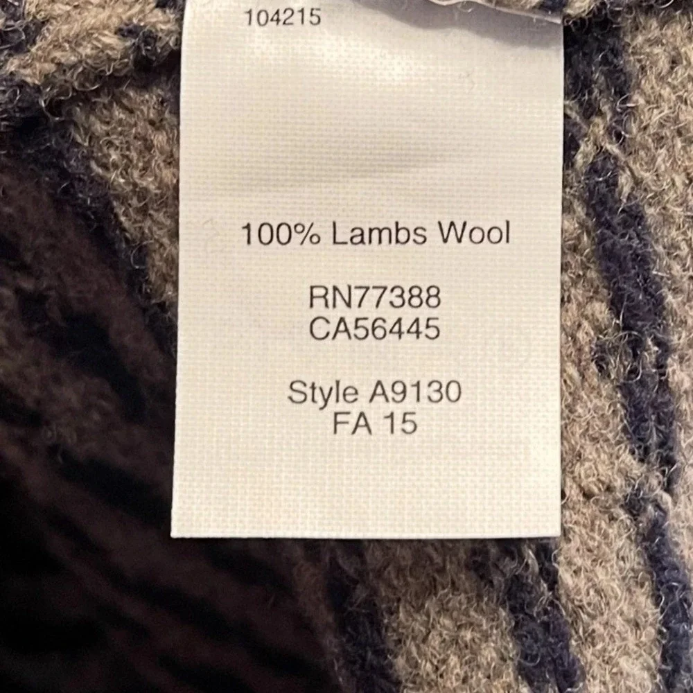 FLAWS  J. Crew Lambswool All Over Print Crewneck Sweater Mens Size XL Preppy New